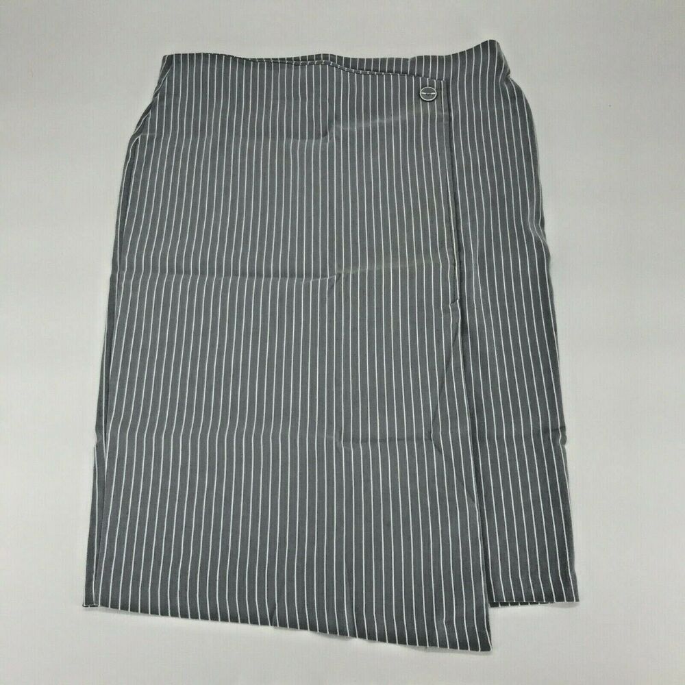 Jules & Leopold Wrap Skirt Pinstripe Button Side Mini Sz M
